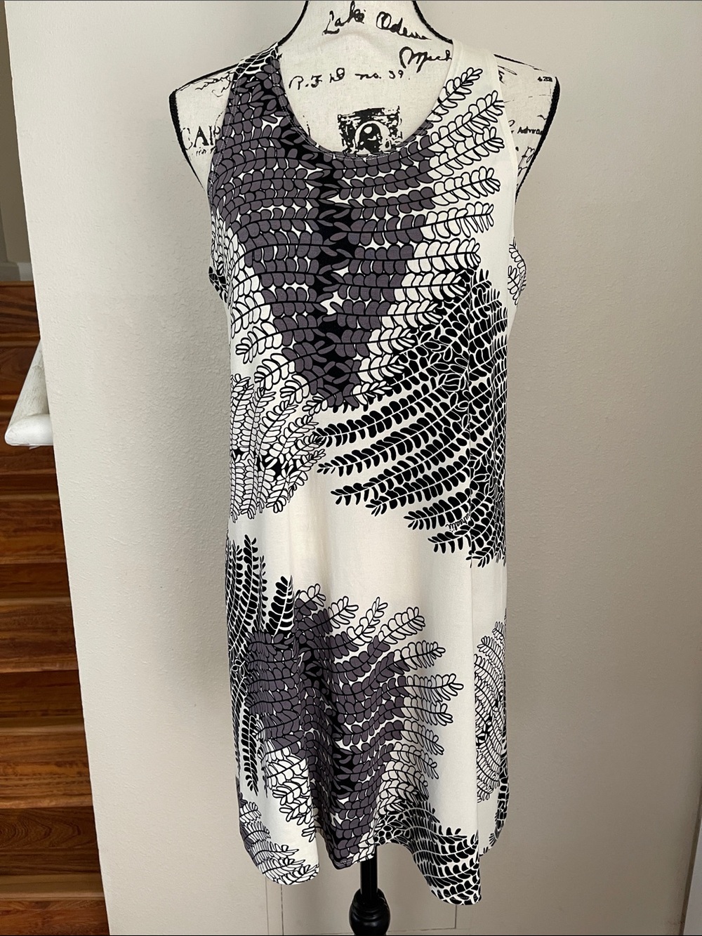 NWOT Manuhealii Jilly A-Line Dress Amaʻu Black/ Cream/Charcoale S